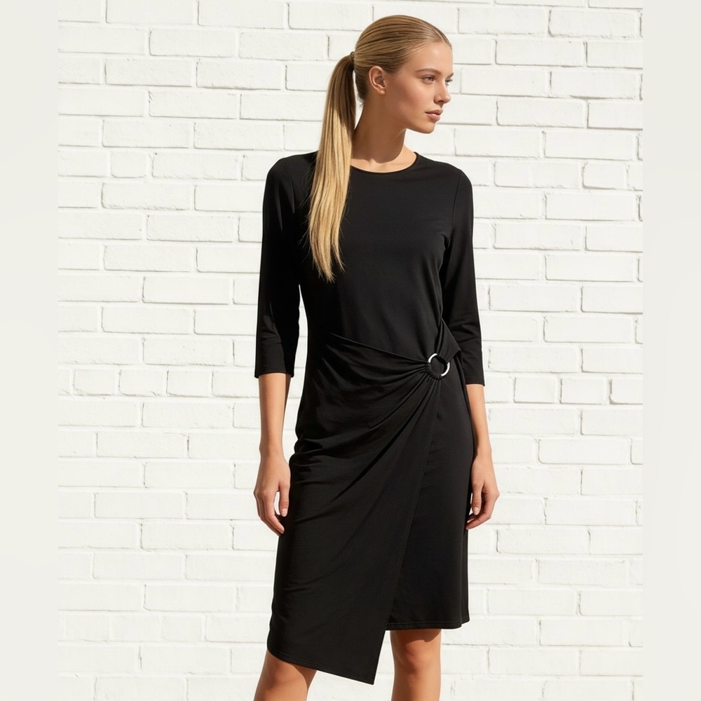 NWT J. Jill Black Dress with Ring Detail Small